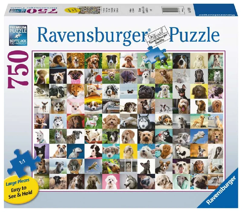 Challenging puzzles 99 Lovable Dogs 750 Piece Large Format Puzzle