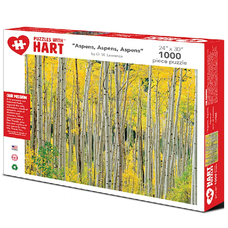 Challenging puzzles Aspens, Aspens, Aspens by O W Lawrence 1000-Piece Premium Puzzle