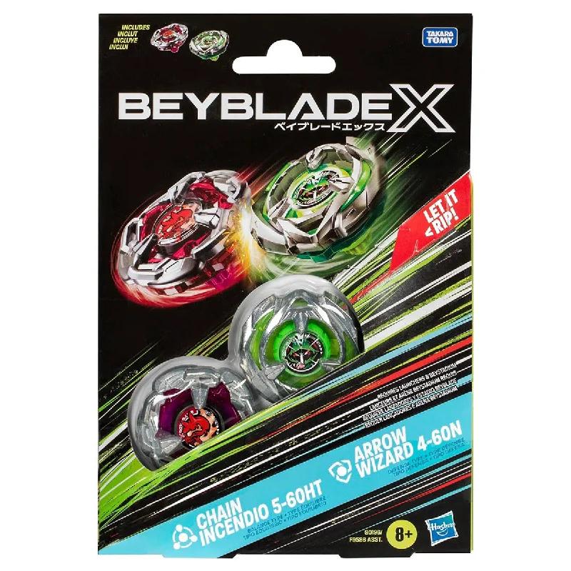 Competitive games Beyblade X: Chain Incendio 5-60HT Balance Type & Arrow Wizard 4-60N Defense Type Dual Pack