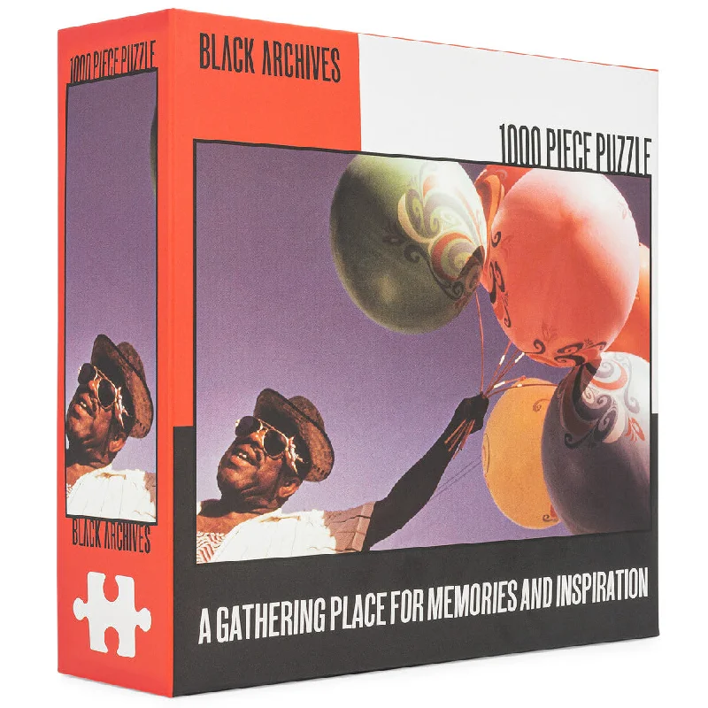 Challenging puzzles Black Archives Man With Balloons Jigsaw Puzzle - 1000 pc
