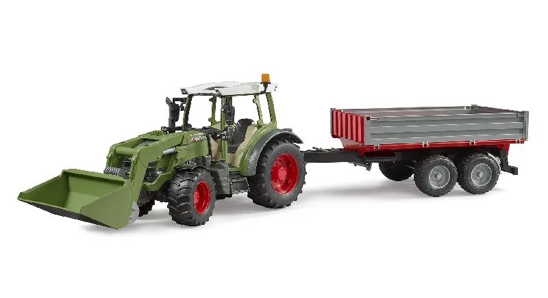 Realistic toy carsbruder Fendt Vario 211 mit Frontlader und Kippanhänger