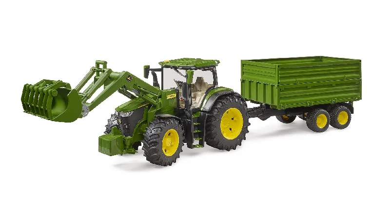 High-quality toy cars bruder John Deere 7R 350 mit Frontlader + Kippanhänger