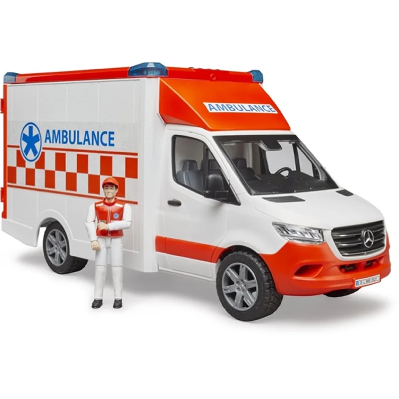 High-quality materials toys Bruder MB Sprinter Ambulance with Driver and Loud&Sound