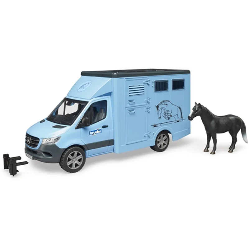Durable toysBruder MB Sprinter Animal Transport with Horse