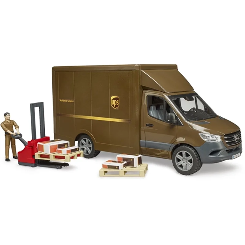 Realistic toy carsBruder MB Sprinter UPS with Driver and Accessories