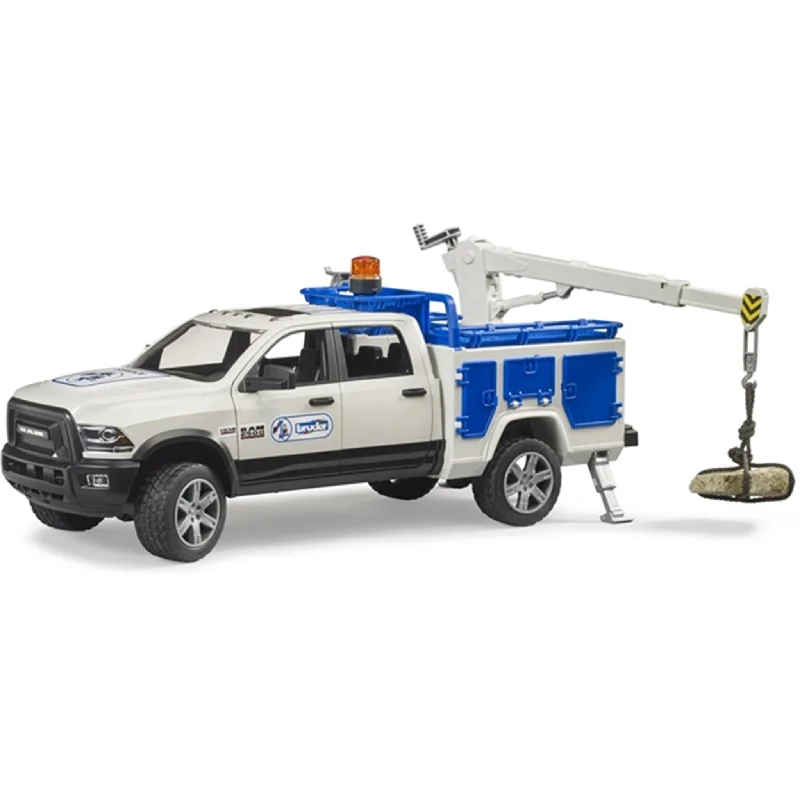 Realistic toy carsBruder RAM 2500 Service Truck with Rotating Beacon Light