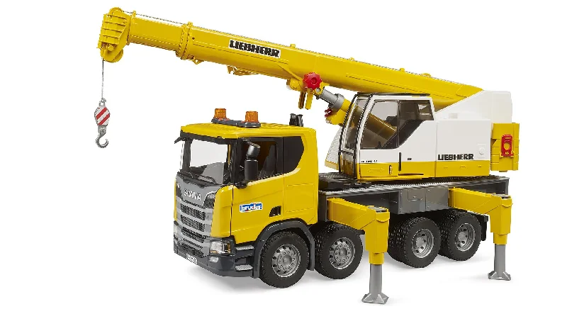 Durable toysbruder Scania Super 560R Liebherr-Kranwagen mit Licht- und Soundmodul