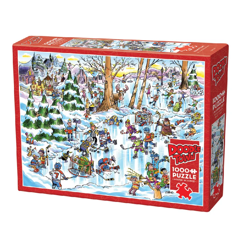 Interactive games Cobble Hill DoodleTown: Hockey Town 1000-Piece Jigsaw Puzzle