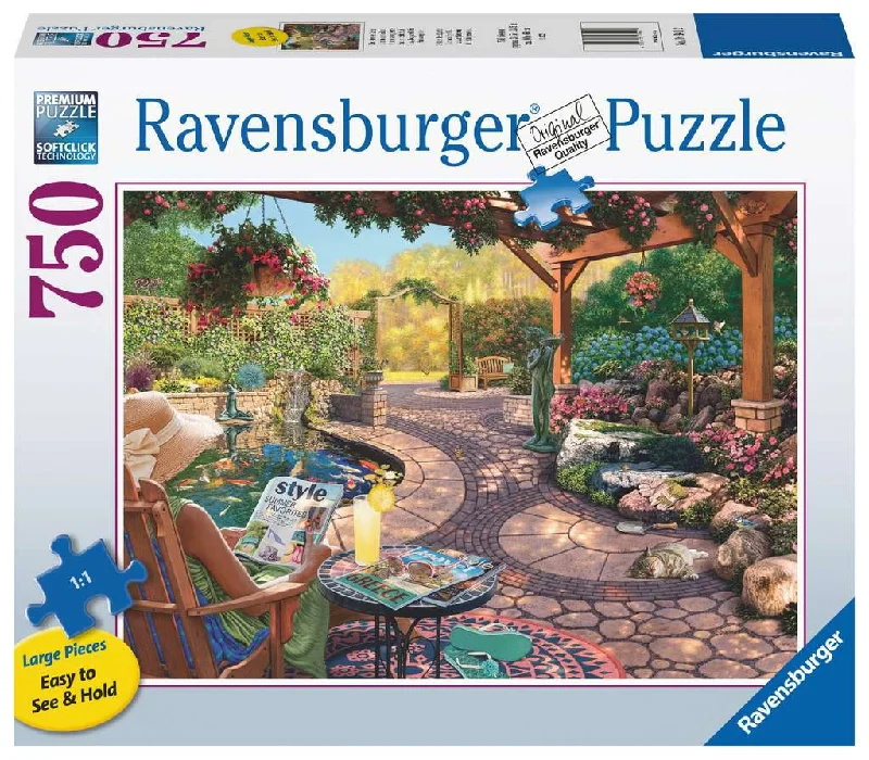 Relaxing games Cozy Backyard Bliss 750 Piece Large Format Puzzle