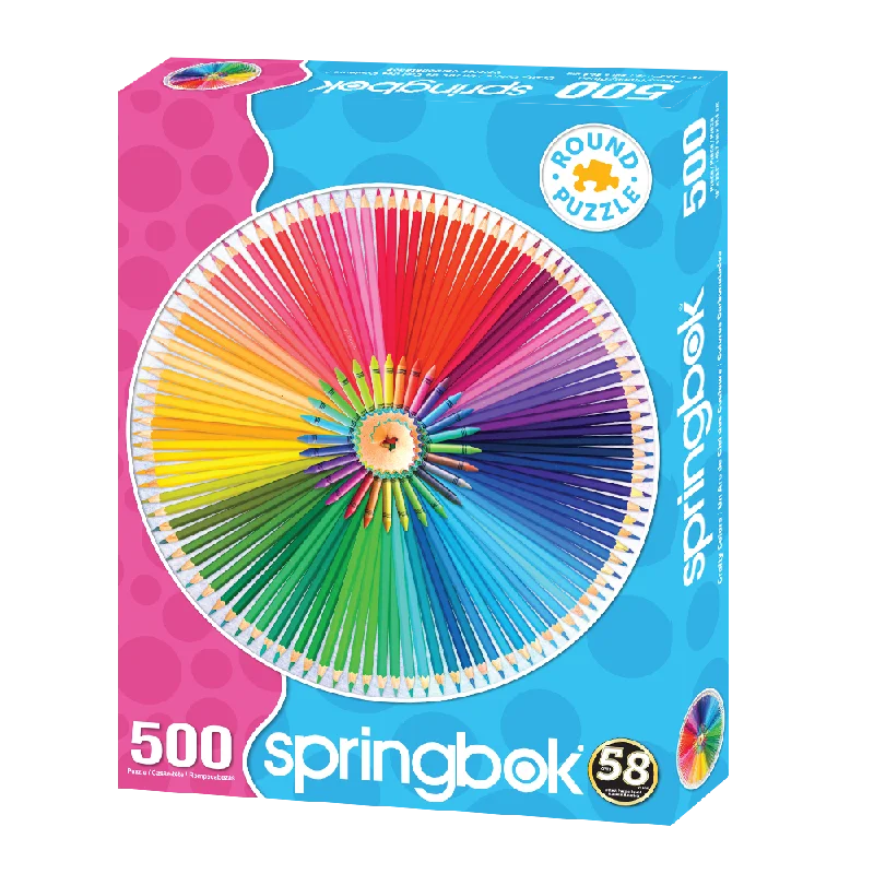 Engaging puzzlesCrafty Colors 500 Piece Round Puzzle