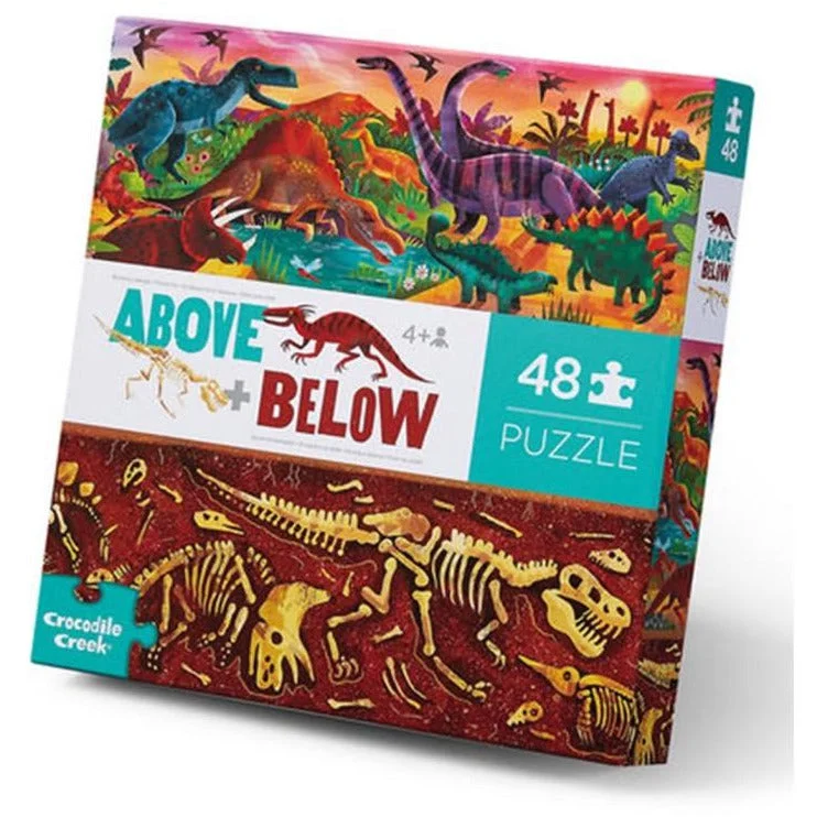 Strategic puzzles Crocodile Creek | Above & Below Puzzle 48 pc | Dinosaur World