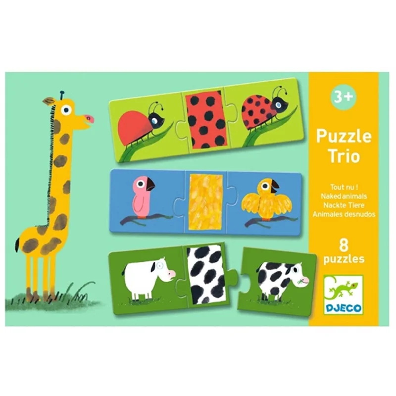 Multi-level puzzles Djeco Lærespil Nøgne Dyr