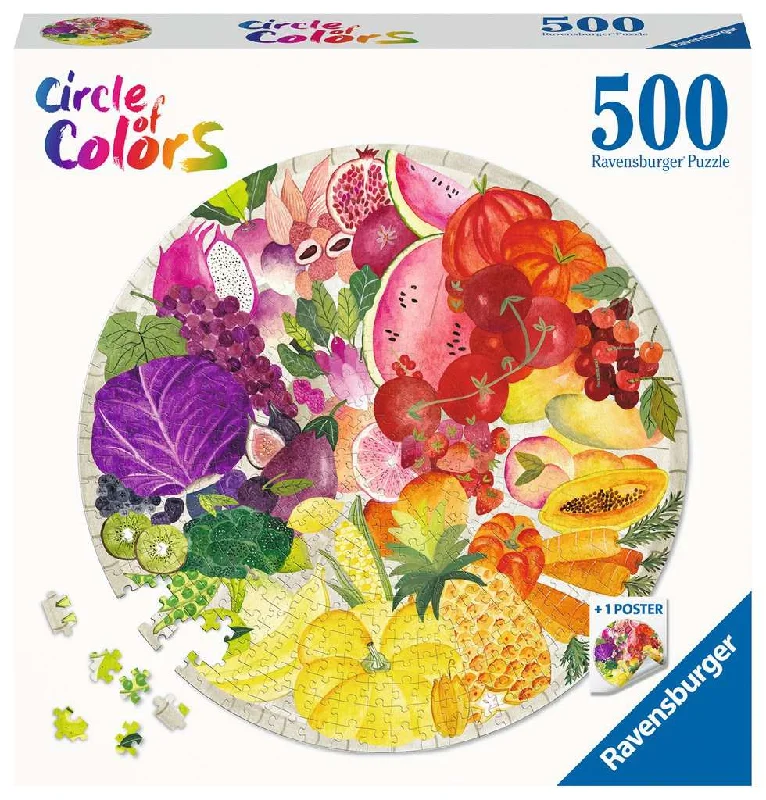 Challenging puzzles Fruits and Vegetables Circle of Colors 500 Piece Puzzle