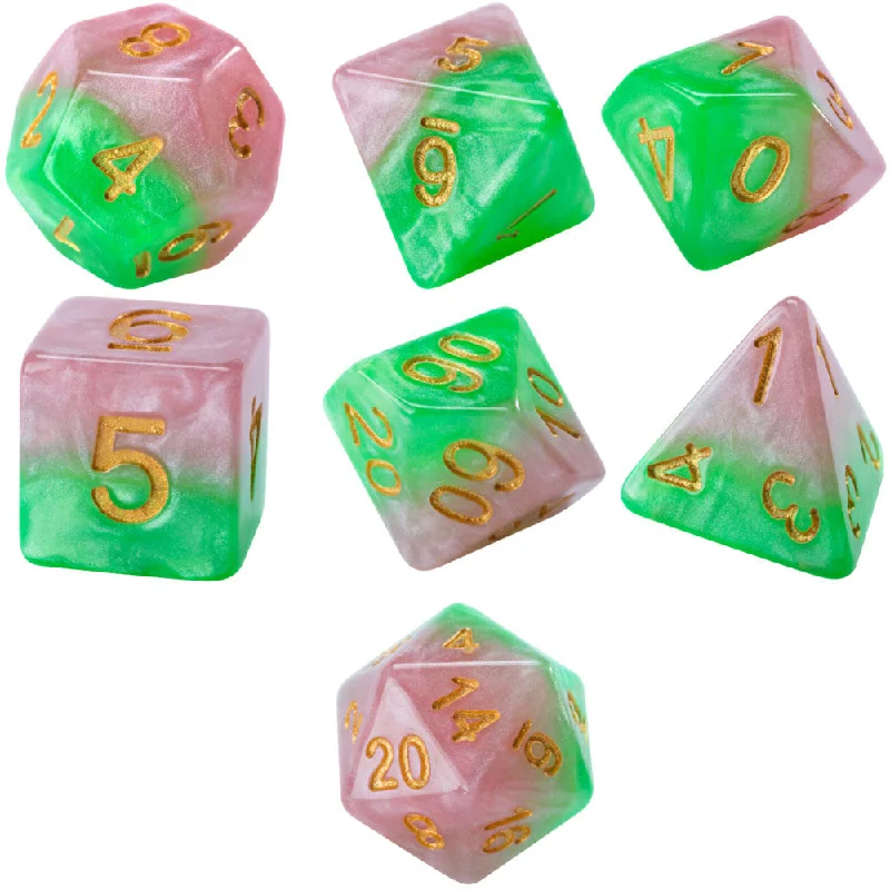Fast-paced games Gate Keeper Games Halfsies Dice: Rose Dice - 7pc Vibrant Set