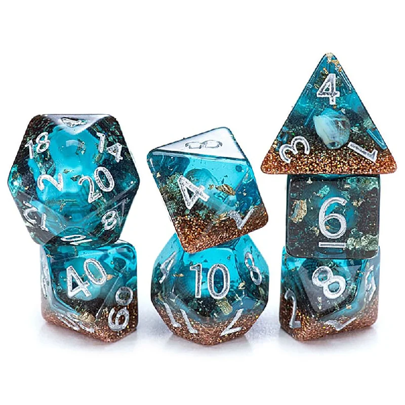 Thought-provoking puzzles Gate Keeper Games Deep Sea Biome Resin 7-Dice Set