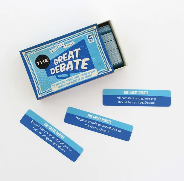 Age-appropriate puzzles Great Debate Matcbox Trivia