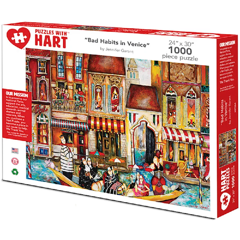 Addictive games Hart Puzzles Bad Habits in Venice 1000 Piece XL Puzzle by Jennifer Garant