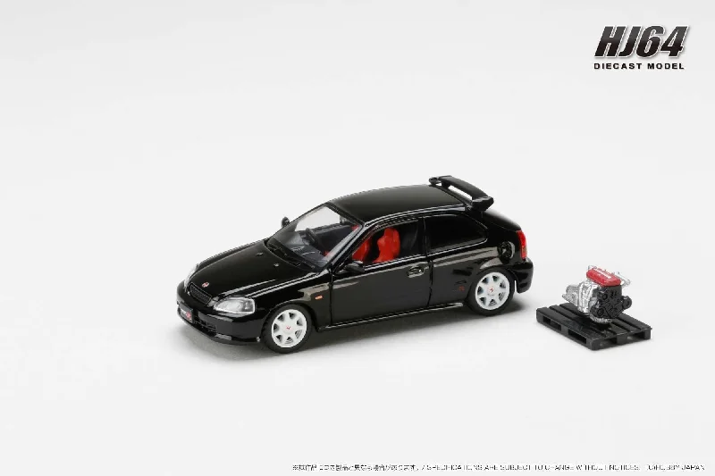 High-quality materials toys HOBBY JAPAN 1/64 HONDA CIVIC TYPE R (EK9) STARLIGHT BLACK PEARL