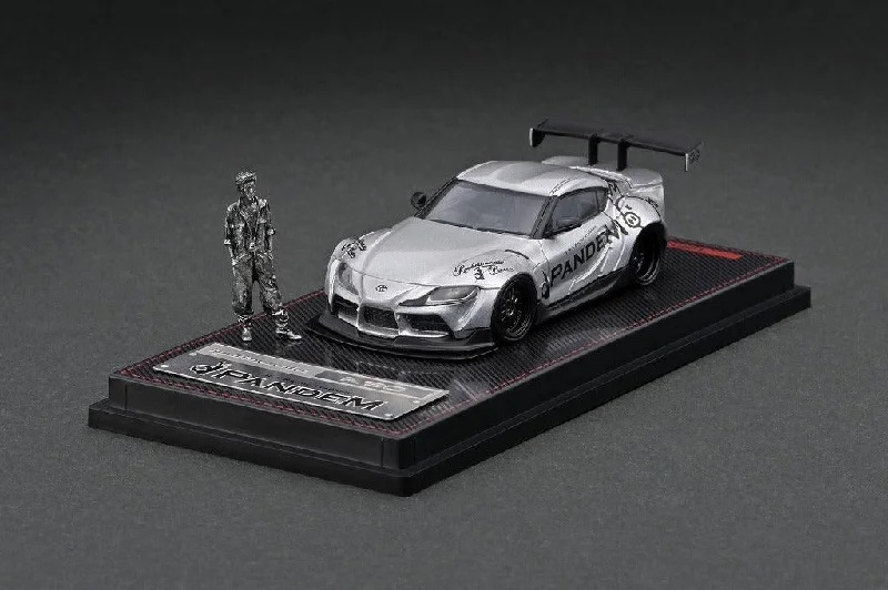 High-quality toy cars IGNITION MODEL 1/64 PANDEM SUPRA A90 SILVER WITH MR. MIURA
