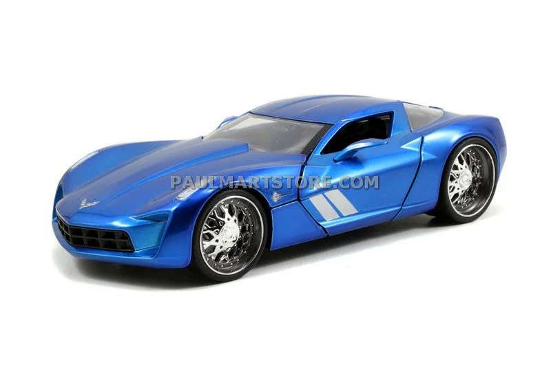 High-quality materials toys Jada Diecast Metal 1:24 Big Time Muscle 2009 CORVETTE STINGRAY CONCEPT â€“ CANDY BLUE