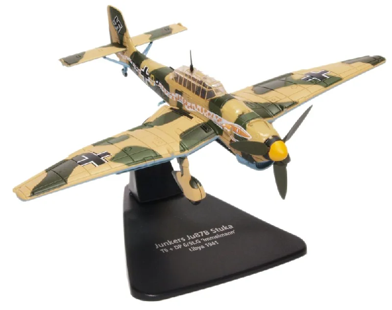 High-quality toy cars Junkers Ju87 T6+DP 6 St.G2 Immelmann Libya 1941