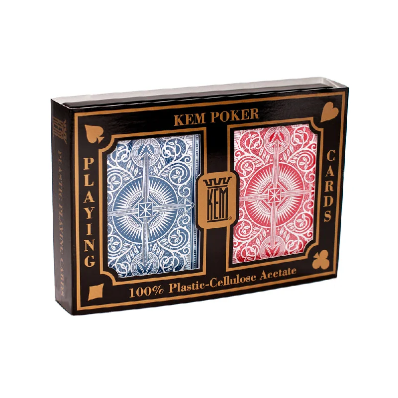 Relaxing games KEM Arrow Red and Blue Poker Size Plastic Playing Cards, Wide