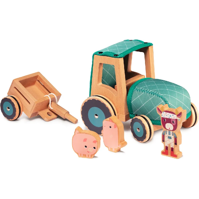 Realistic toy carsLilliputiens Lilliputiens Traktor - Rosalie die Kuh