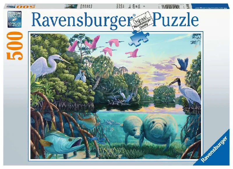 Time-consuming puzzles Manatee Moments 500 Piece Puzzle