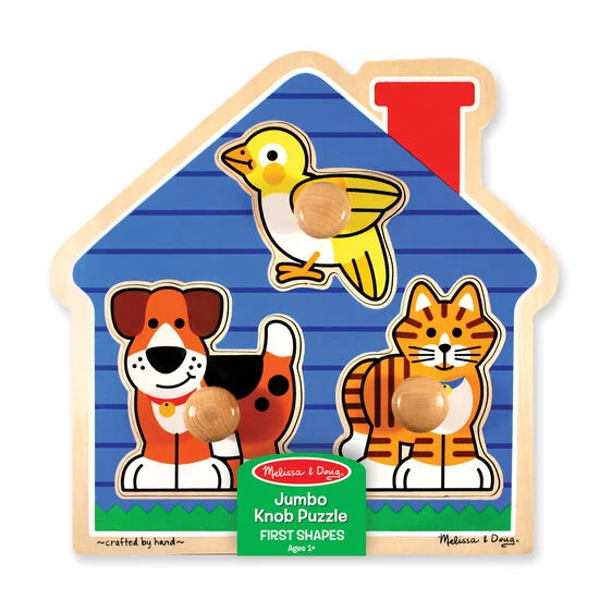 Interactive games Melissa & Doug | Wooden Puzzle | Jumbo Knob | House Pets