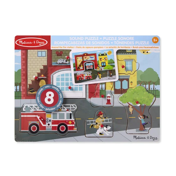 Interactive games Melissa & Doug | Wooden Puzzle | Sound | Around the Fire Station