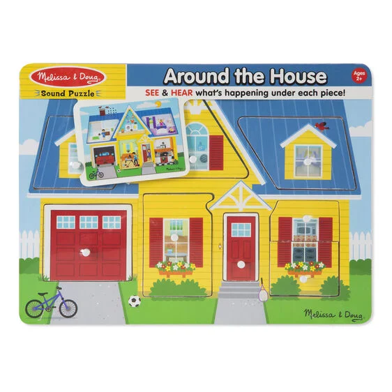 Age-appropriate puzzles Melissa & Doug | Wooden Puzzle | Sound | Around the House