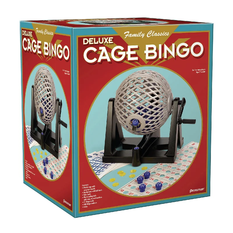 Thought-provoking puzzles Pressman Deluxe Cage Bingo Family Game Set