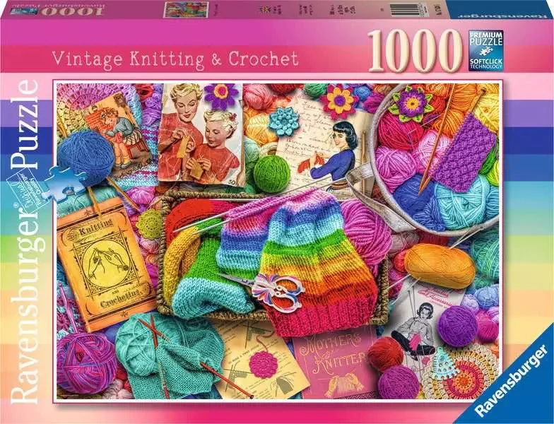 Social games RAVENSBURGER 176205 - VINTAGE KNITTING AND CROCHET 1000 PIECE PUZZLE