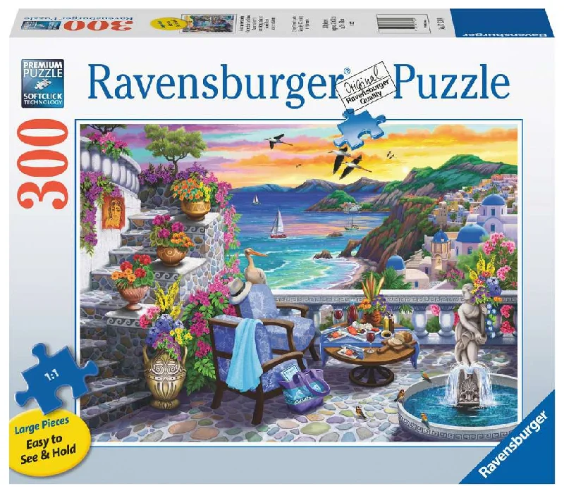 Competitive games Santorini Sunset Large Format 300 Piece Puzzle