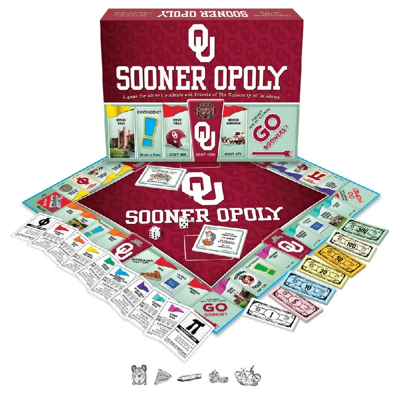 Thought-provoking puzzles Oklahoma University SOONEROPOLY Board Game
