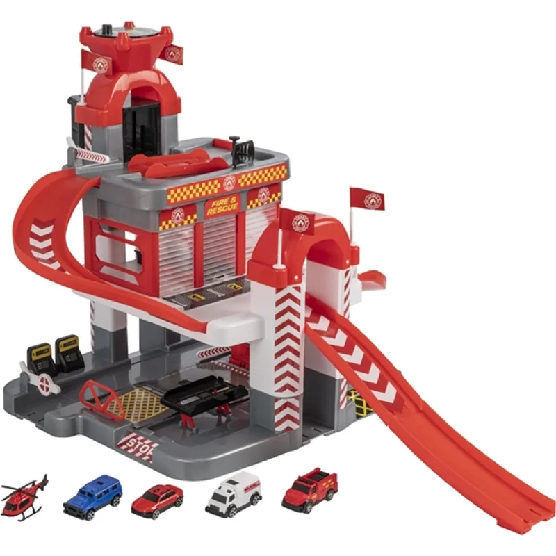 Fun toy carsTeamsterz Fire Station with 5 Cars