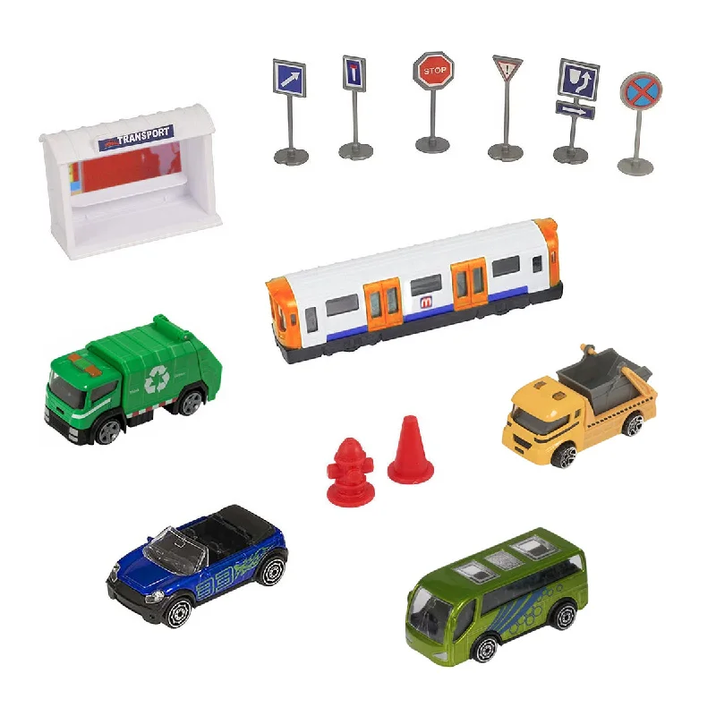 Durable toysTeamsterz Street Machines City Transport Vehicle Playset
